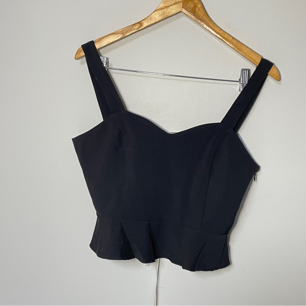 Alythea‎ Black Lace Up Peplum Crop Top size medium